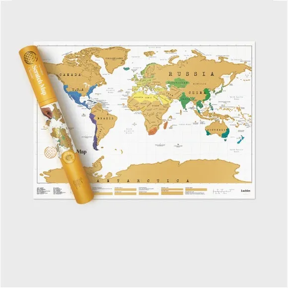 Large Scratch Map - White, Foil image