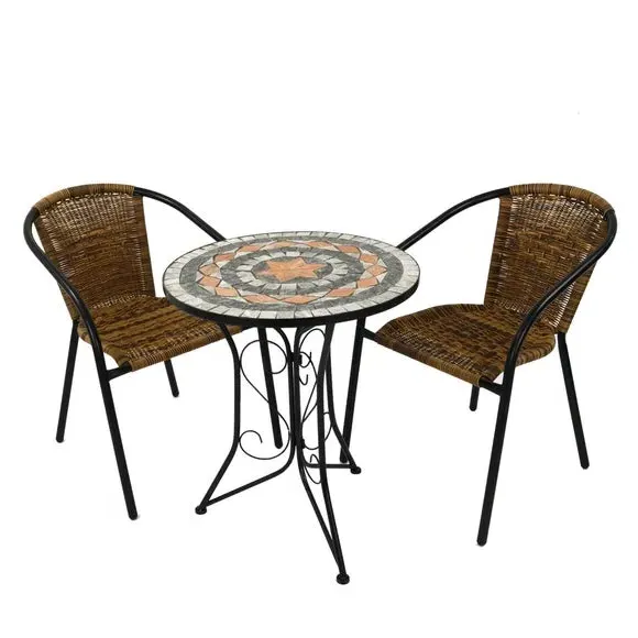 2-Seat Bistro Set with Mosaic Top - Natural image