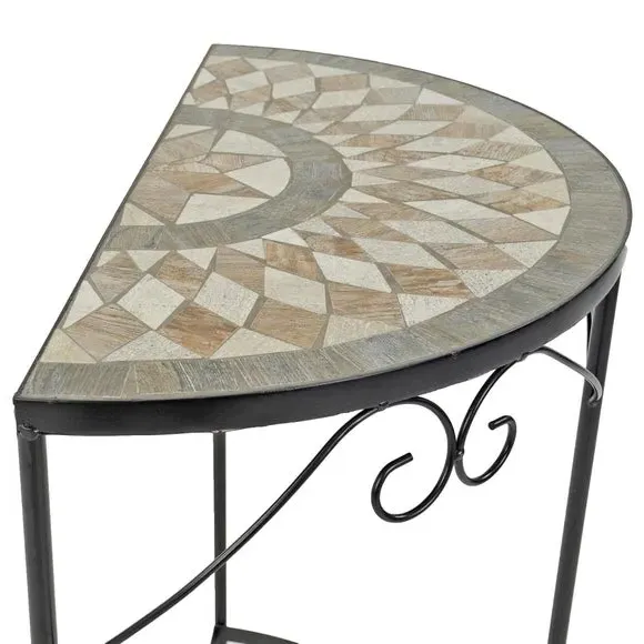 Semi-Circular Table - Natural, Ceramic Stone