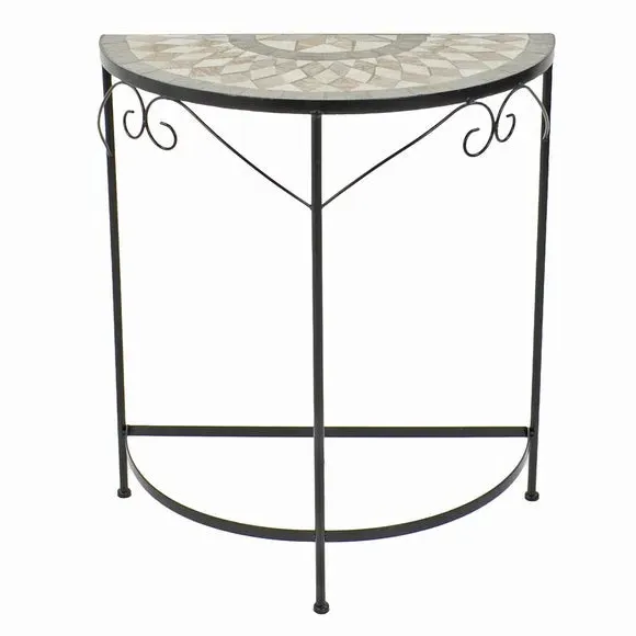 Semi-Circular Table - Natural, Ceramic Stone