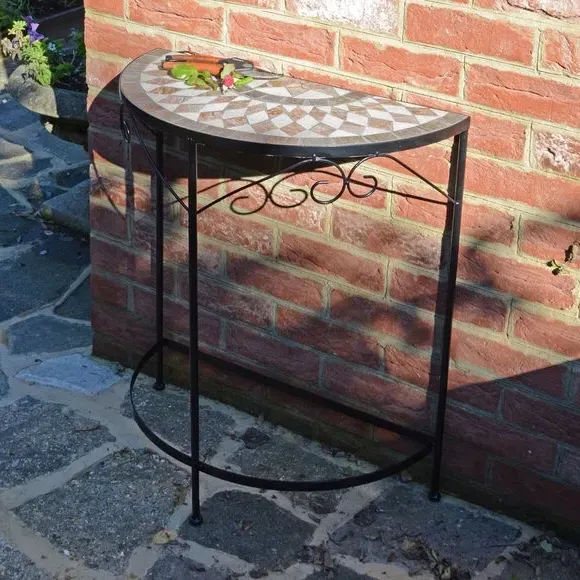 Semi-Circular Table - Natural, Ceramic Stone image