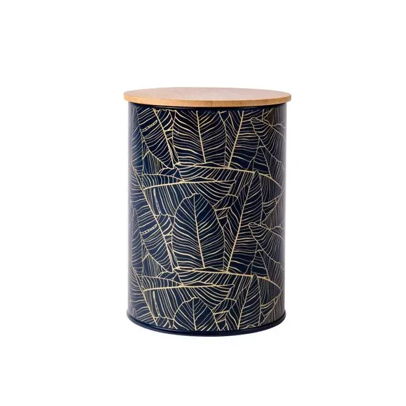 Kitchen Canister with Bamboo Lid - Navy, Tin