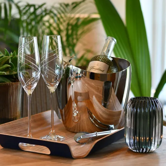 Large Serving Tray - Navy, Pressed Willow