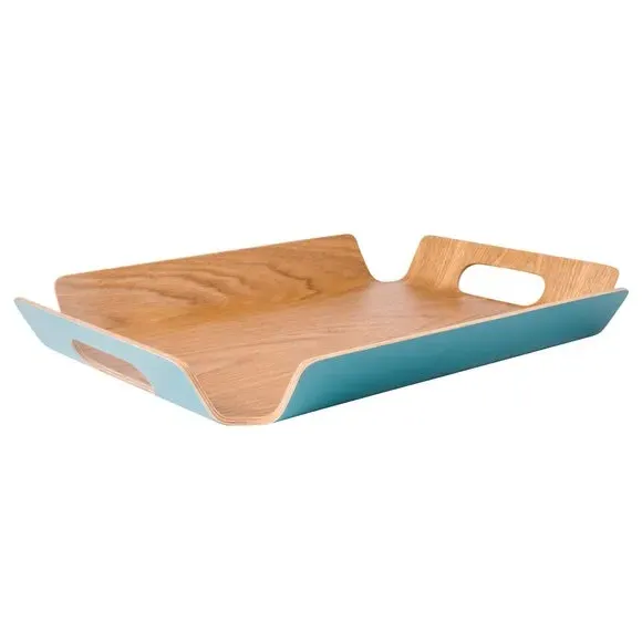 Large Serving Tray - Teal, Pressed Willow