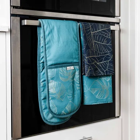 Set of 2 Tea Towels - Teal, Cotton