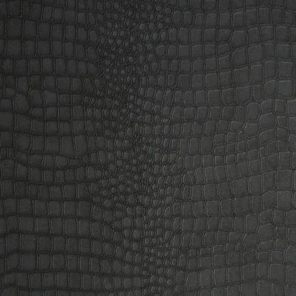 Crocodile Textured Wallpaper - Black