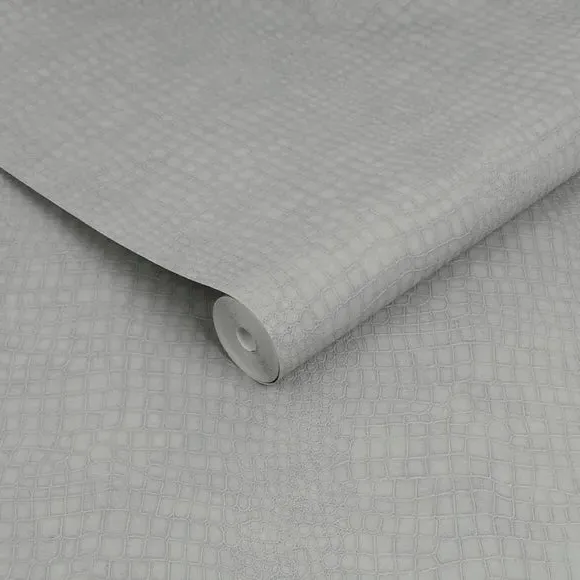 Crocodile Textured Wallpaper - Grey