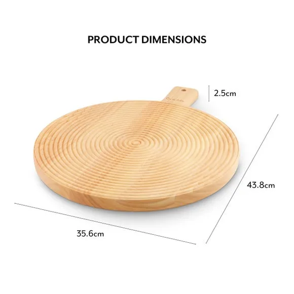 Large Round Paddle Board - Brown, Wood
