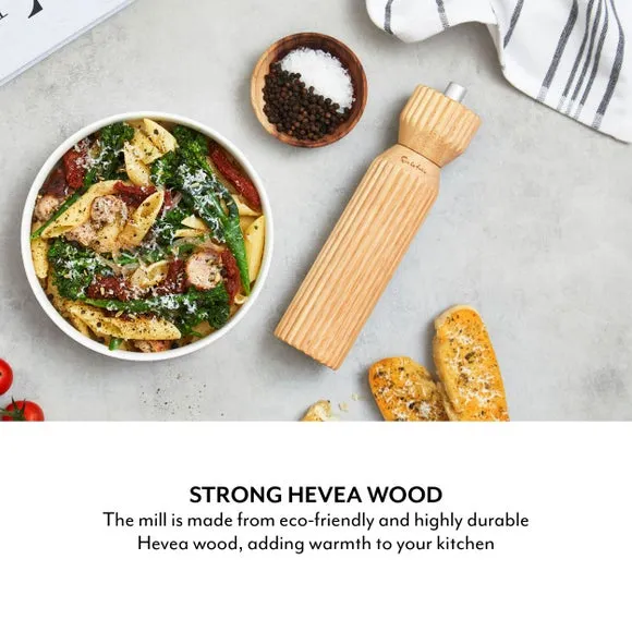 Manual Salt and Pepper Mill - Brown, Hevea Wood