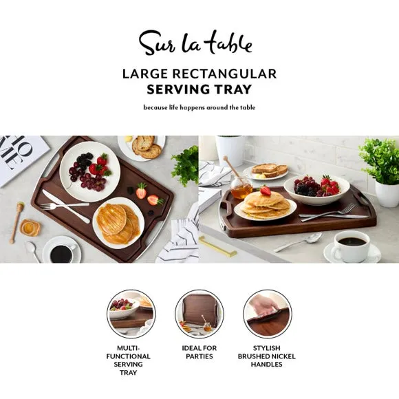 Rectangular Serving Tray - Brown, Acacia Wood