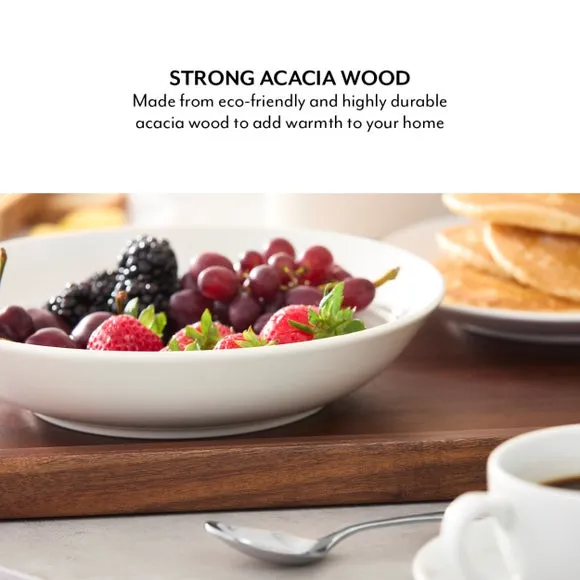 Rectangular Serving Tray - Brown, Acacia Wood