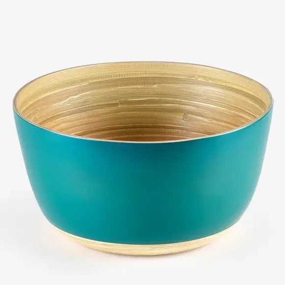 Round Salad Bowl - Green, Bamboo