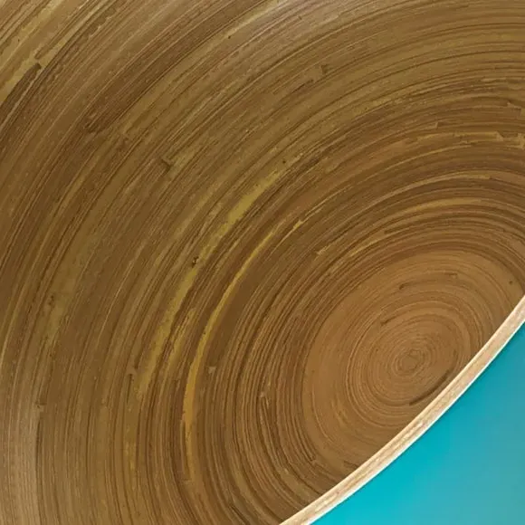 Round Salad Bowl - Green, Bamboo