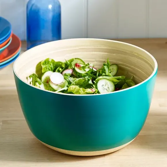 Round Salad Bowl - Green, Bamboo image