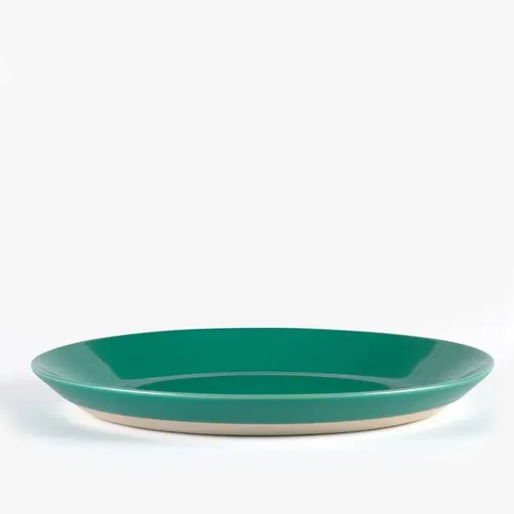Set of 2 Dinner Plates - Green, Stoneware