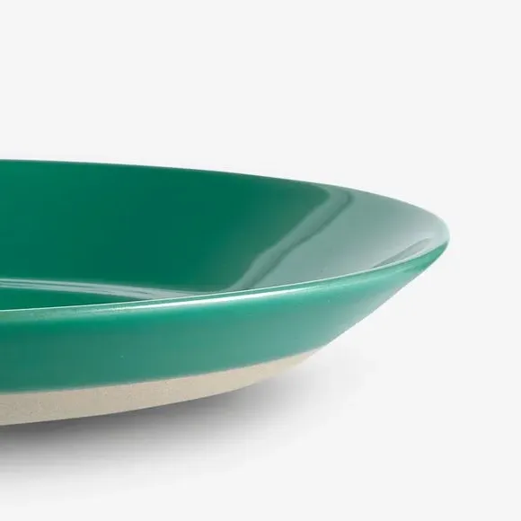 Set of 2 Dinner Plates - Green, Stoneware