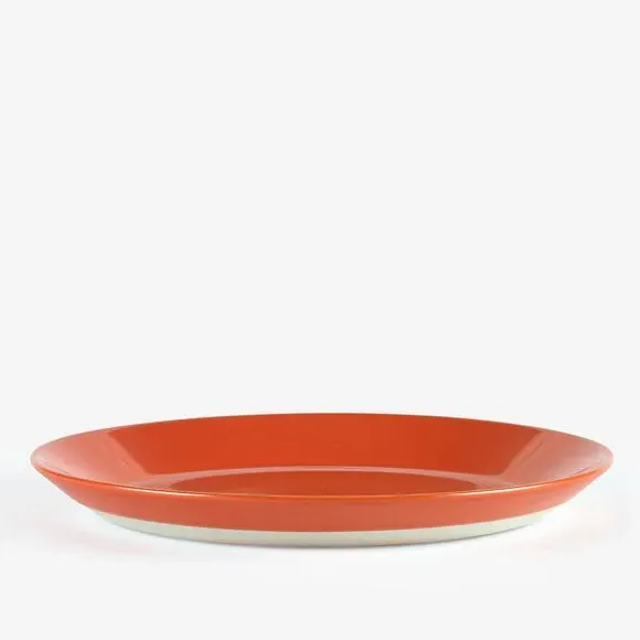 Set of 2 Dinner Plates - Orange, Stoneware