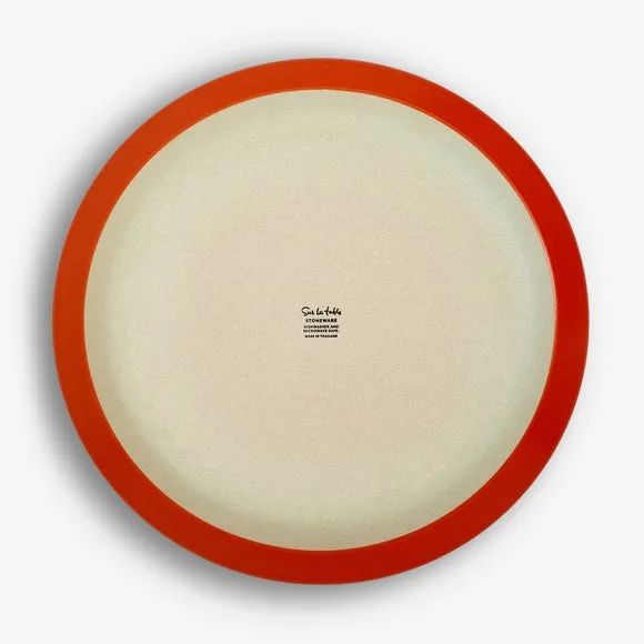 Set of 2 Dinner Plates - Orange, Stoneware