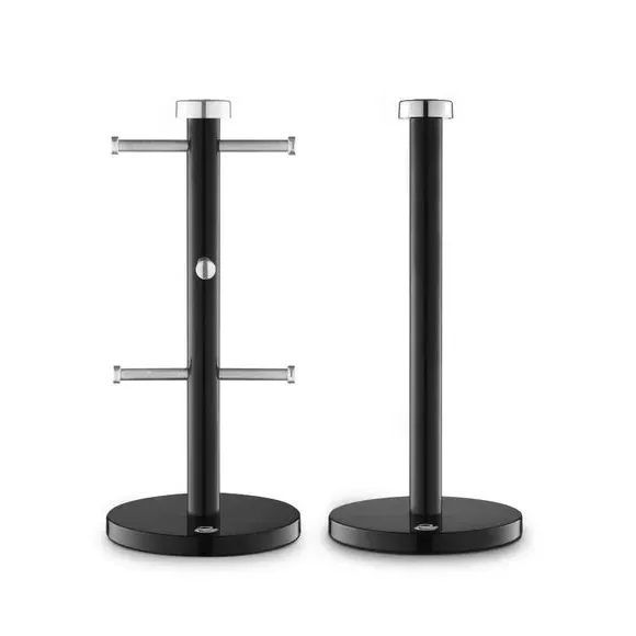 6-Cup Mug Tree and Towel Pole Set - Black, Iron image