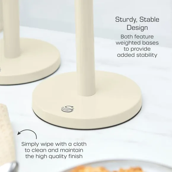 6-Cup Mug Tree and Towel Pole Set - Cream, Iron