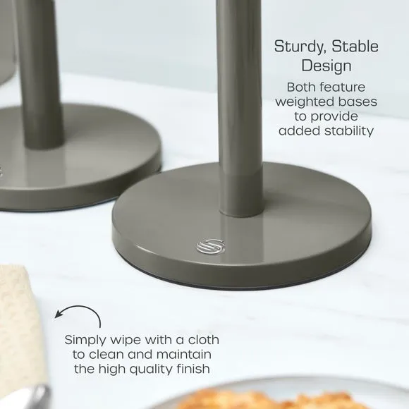 6-Cup Mug Tree and Towel Pole Set - Grey, Iron
