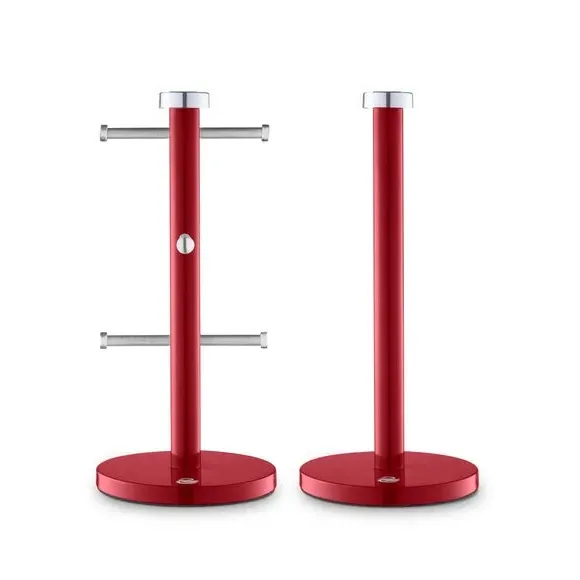 6-Cup Mug Tree and Towel Pole Set - Red, Iron