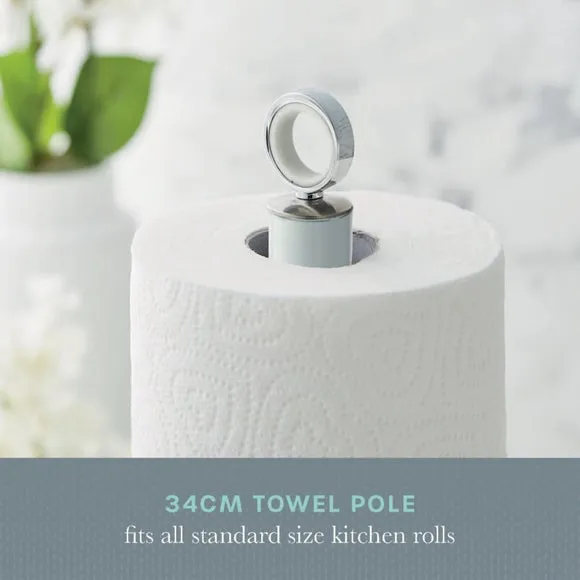 6-Cup Mug Tree and Towel Pole Set - White, Iron