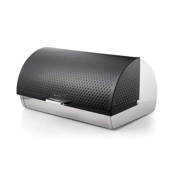 Roll Top Bread Bin with Mirror Finish - Black image