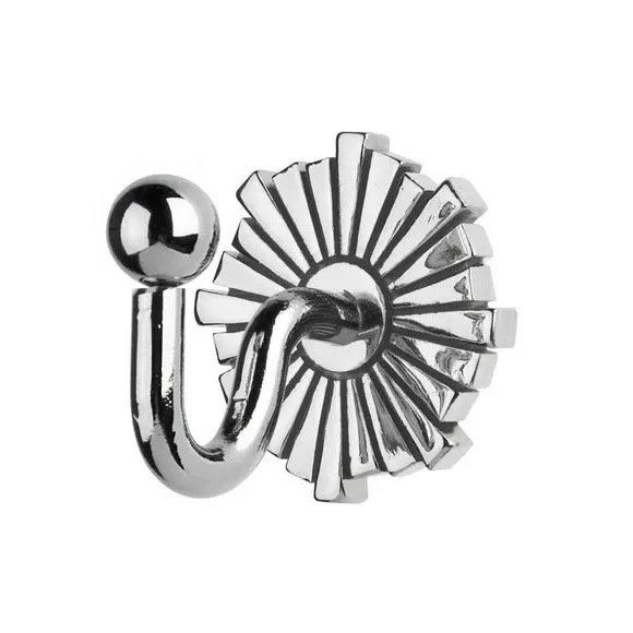 Art Deco Curtain Tieback Hooks - Chrome