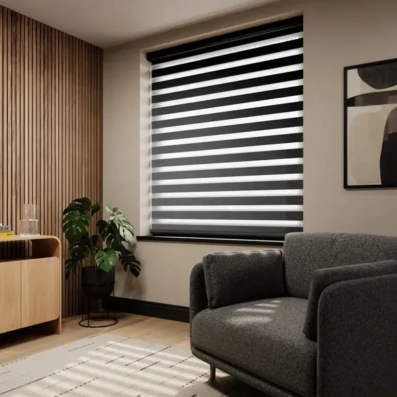 Day Night Roller Blind Room Darkening - Black