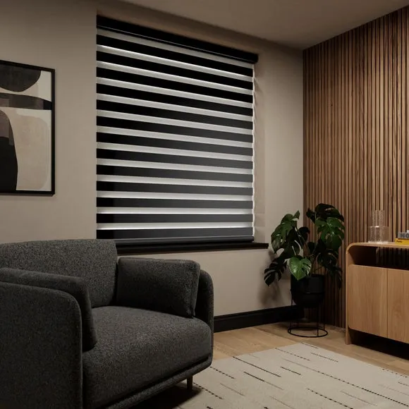 Day Night Roller Blind Room Darkening - Black
