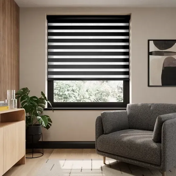 Day Night Roller Blind Room Darkening - Black image