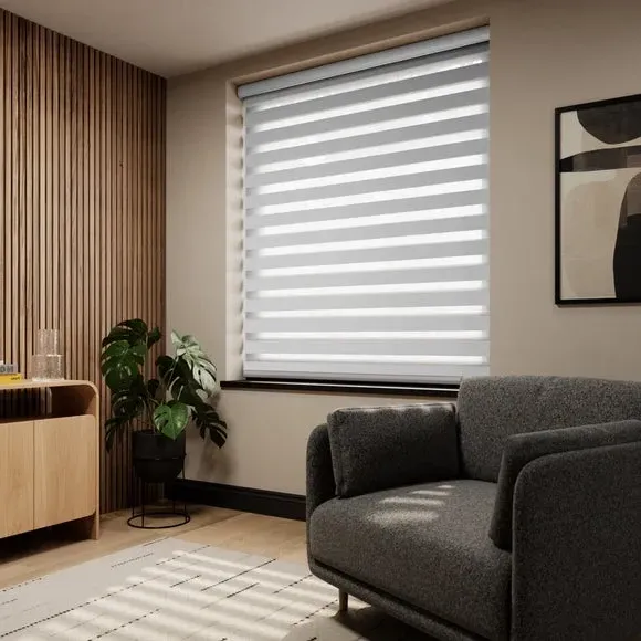 Day Night Roller Blind Room Darkening - Silver