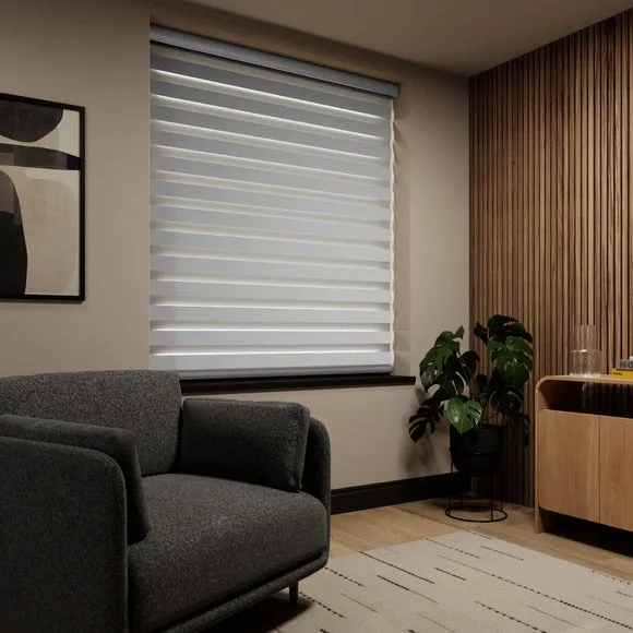 Day Night Roller Blind Room Darkening - Silver