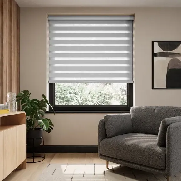 Day Night Roller Blind Room Darkening - Silver