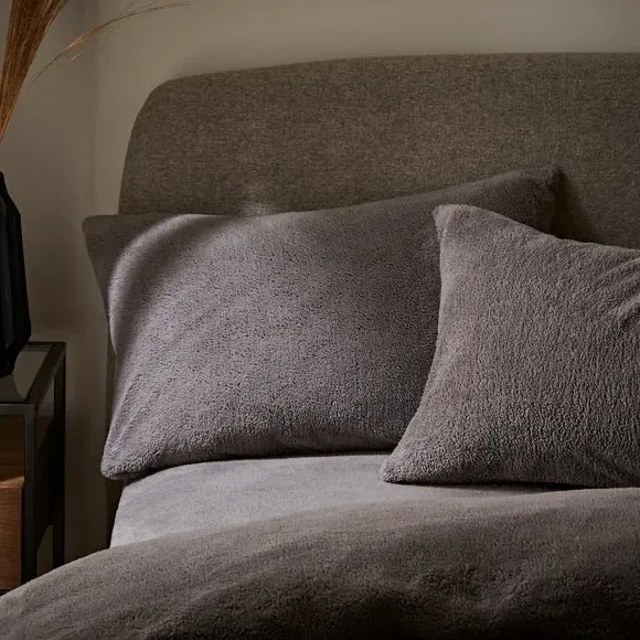 2-Pack Standard Pillowcases - Charcoal, Teddy