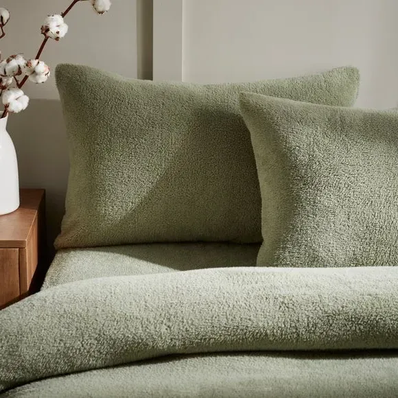 2-Pack Standard Pillowcases - Sage, Teddy