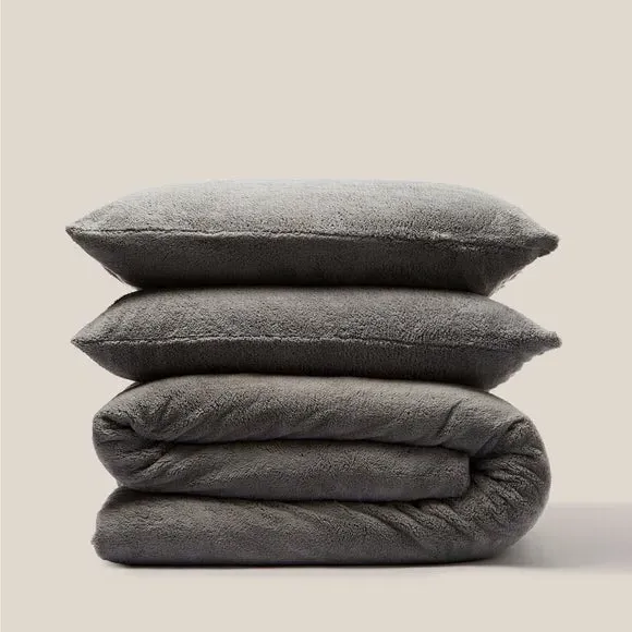 Duvet Cover and Pillowcase Set - Charcoal, Polyester