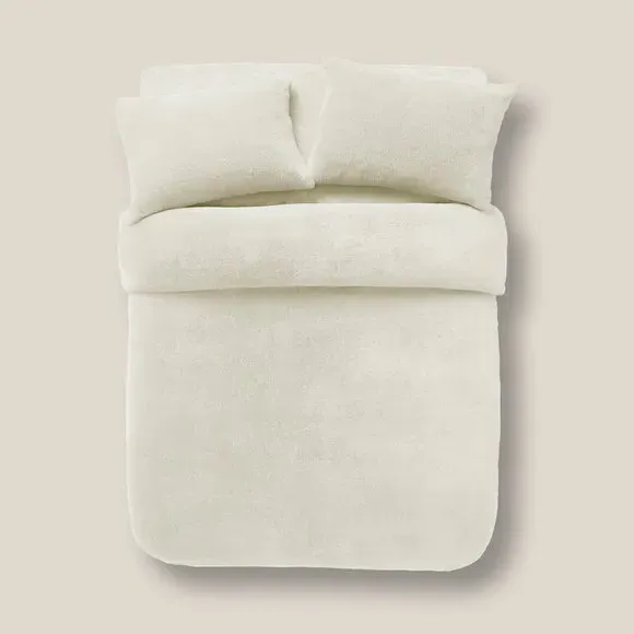 Duvet Cover and Pillowcase Set - Cream, Polyester