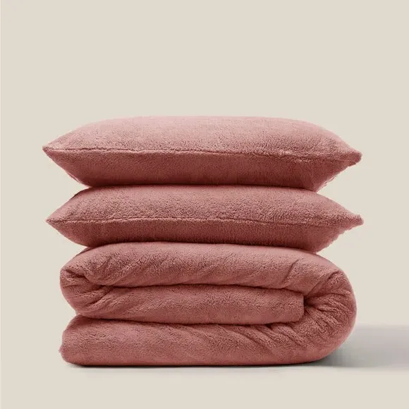 Duvet Cover and Pillowcase Set - Pink, Polyester