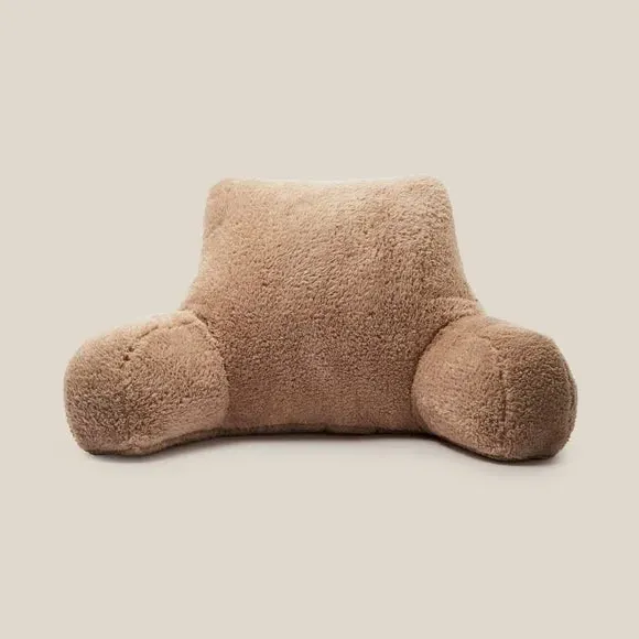 High Back Cuddle Cushion - Taupe, Teddy Fabric