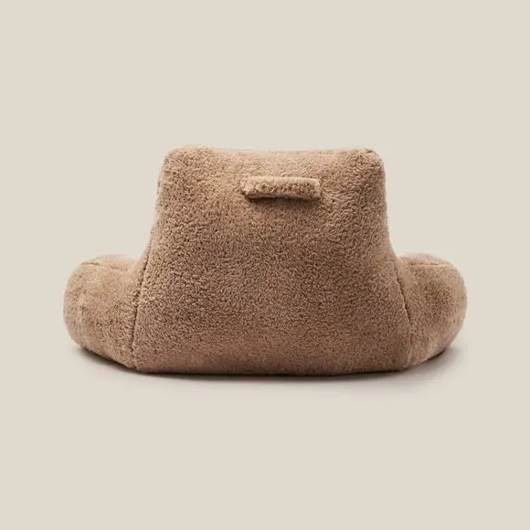 High Back Cuddle Cushion - Taupe, Teddy Fabric