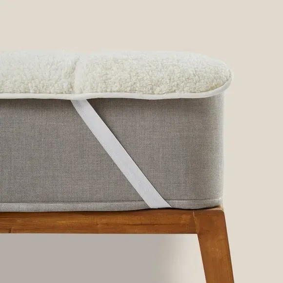 Reversible Mattress Topper - White, Teddy Fleece