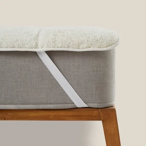 Reversible Mattress Topper - White, Teddy Fleece