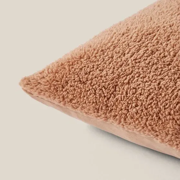 Teddy Bear Cushion - Bronze, Textured Fabric