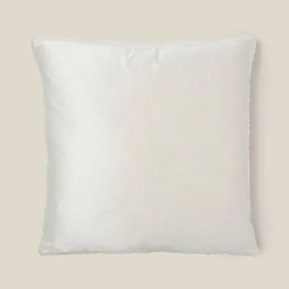 Teddy Bear Cushion - Cream, Textured Fabric