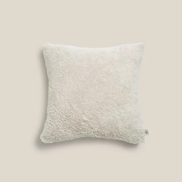 Teddy Bear Cushion - Grey, Textured Fabric