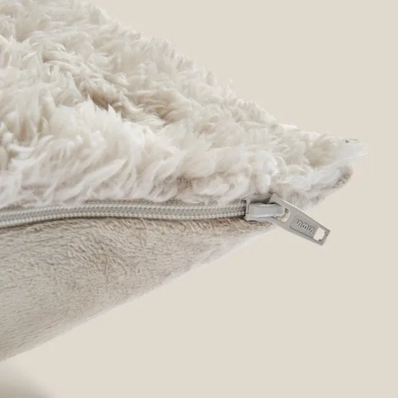Teddy Bear Cushion - Grey, Textured Fabric