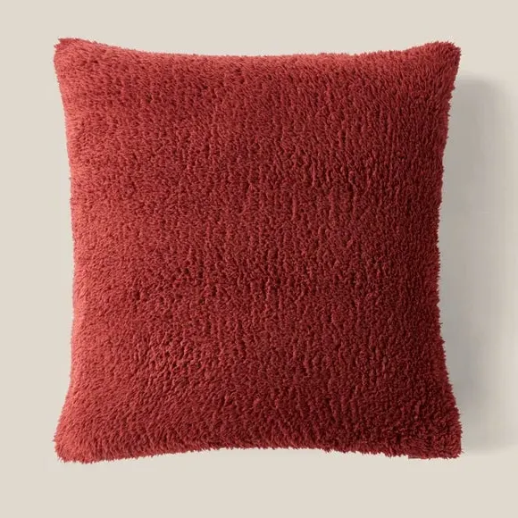 Teddy Bear Cushion - Redwood, Textured Fabric