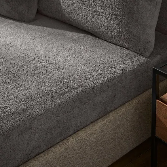Teddy Fitted Sheet - Charcoal, Polyester